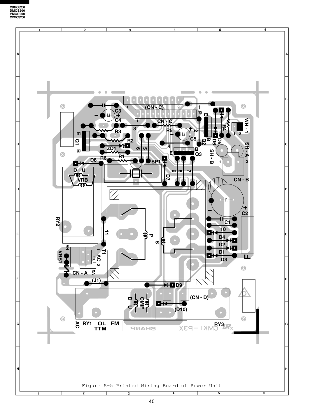 Viking CDMOS200, CVMOS200 service manual Figure S-5 Printed Wiring Board of Power Unit 