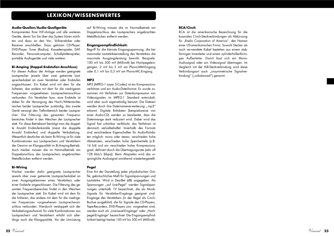 Vincent Audio SA-96 manuel dutilisation Lexikon/Wissenswertes, Audio-Quellen/Audio-Quellgeräte 