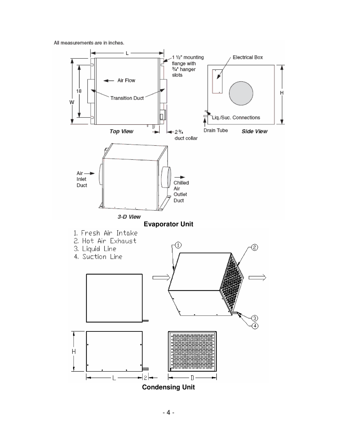 Vinotemp WM 6500SSH, 8500SSH, 4500SSH, WM 2500SSH manual Evaporator Unit Condensing Unit 