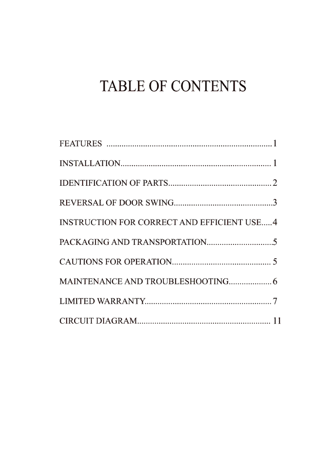 Vinotemp BC-58 manual 