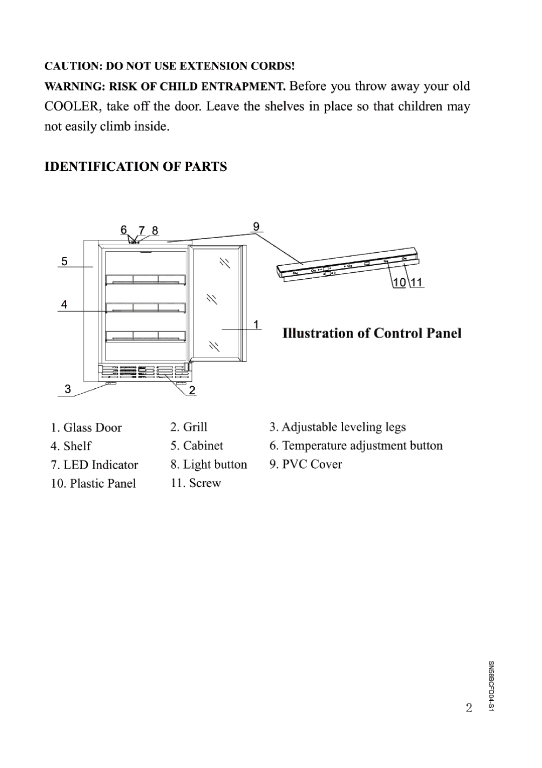 Vinotemp BC-58 manual 