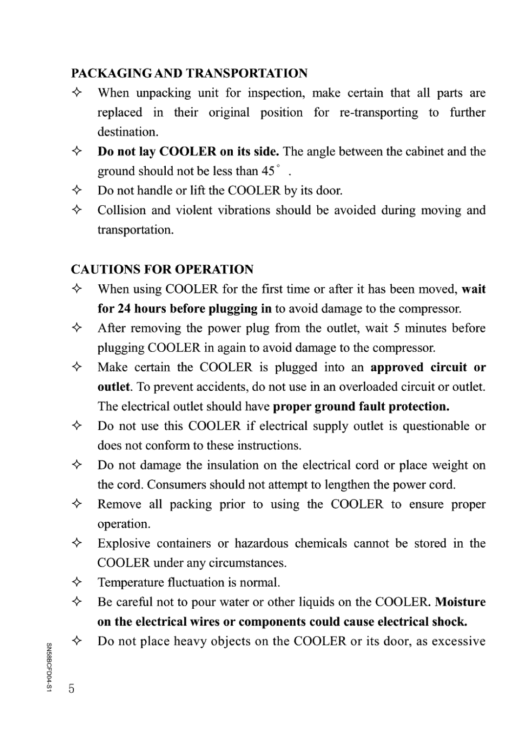 Vinotemp BC-58 manual 