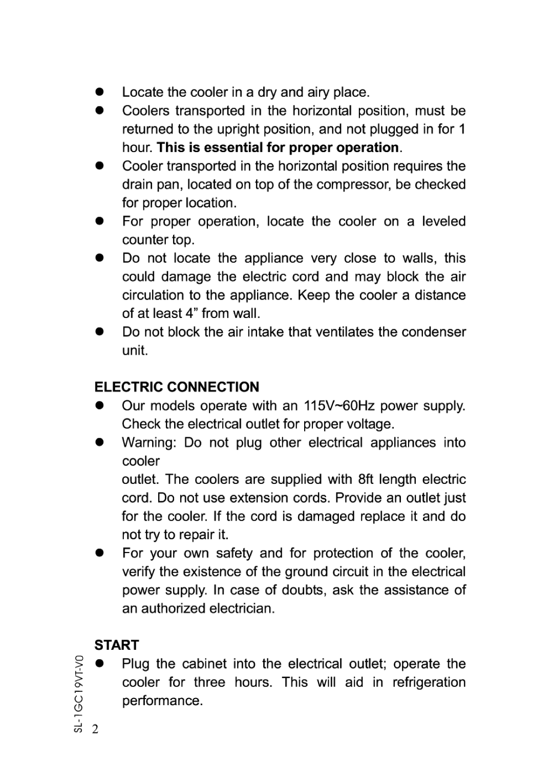 Vinotemp SC-1 manual 