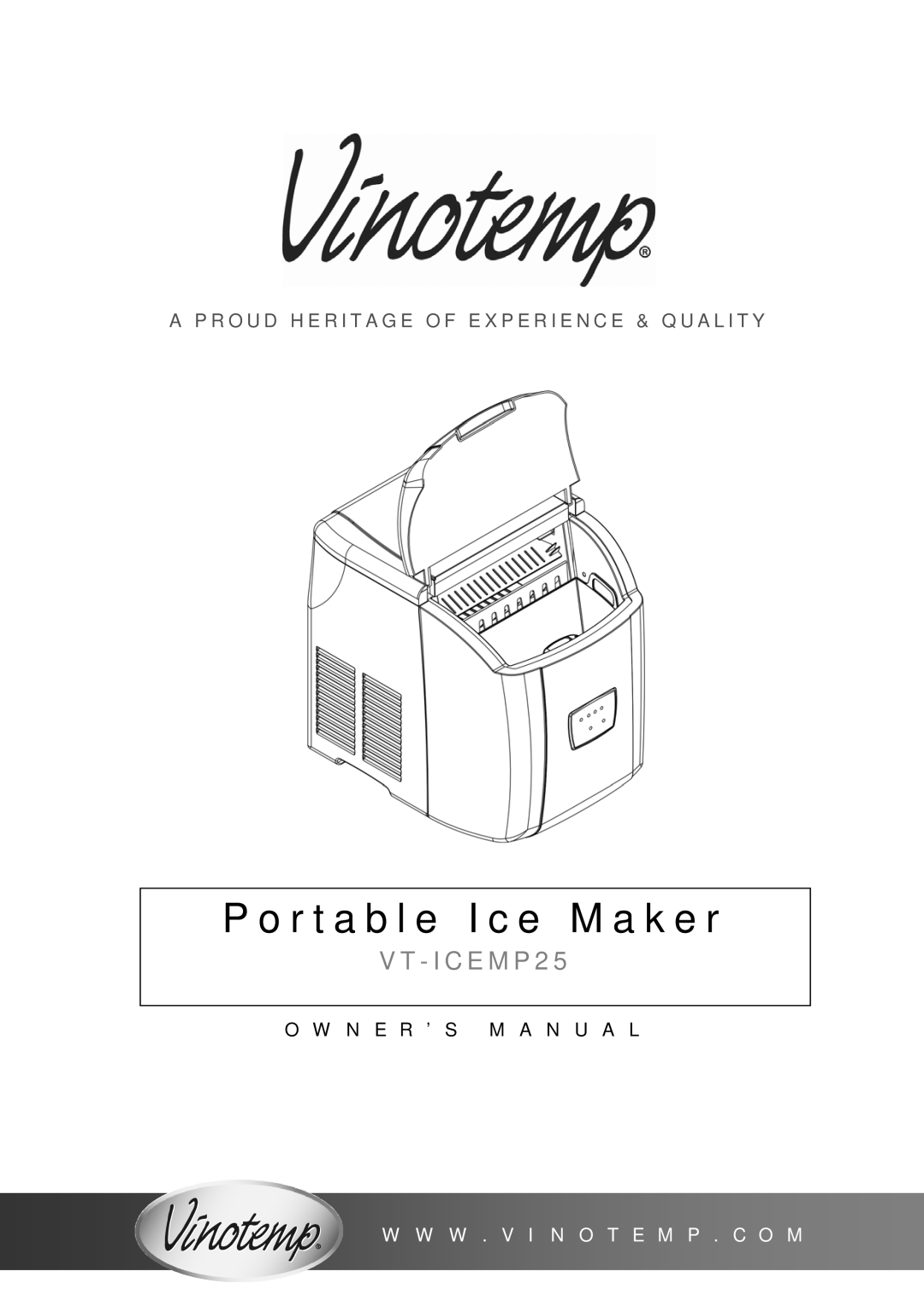 Vinotemp V T - I C E M P 2 5 owner manual R t a b l e I c e M a k e r 