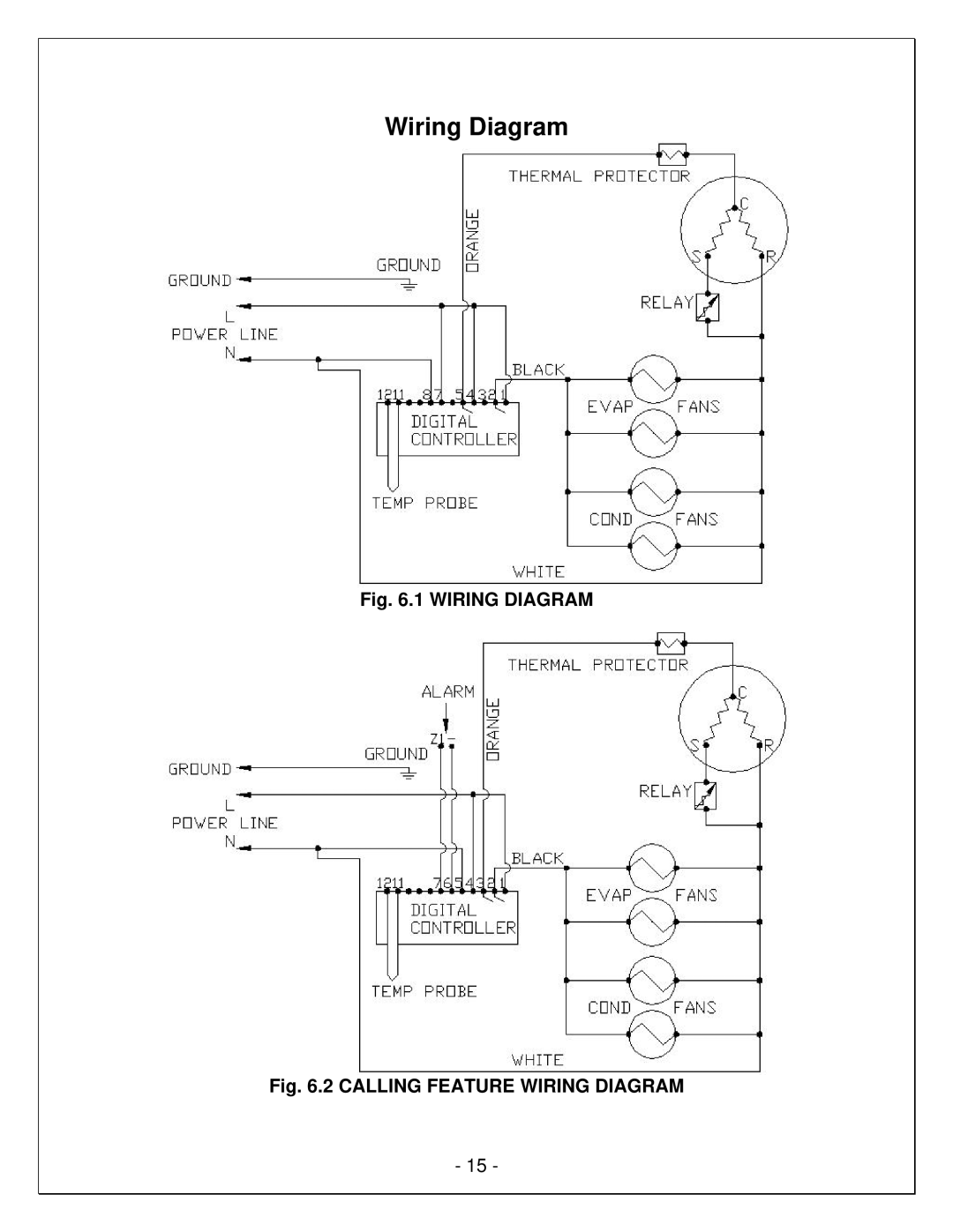 Vinotemp VINO1500CTED, VINO-4500SSR, WM-2500CD, VINO2500CTED, VINO1500CD, VINO2500CD manual Calling Feature Wiring Diagram 