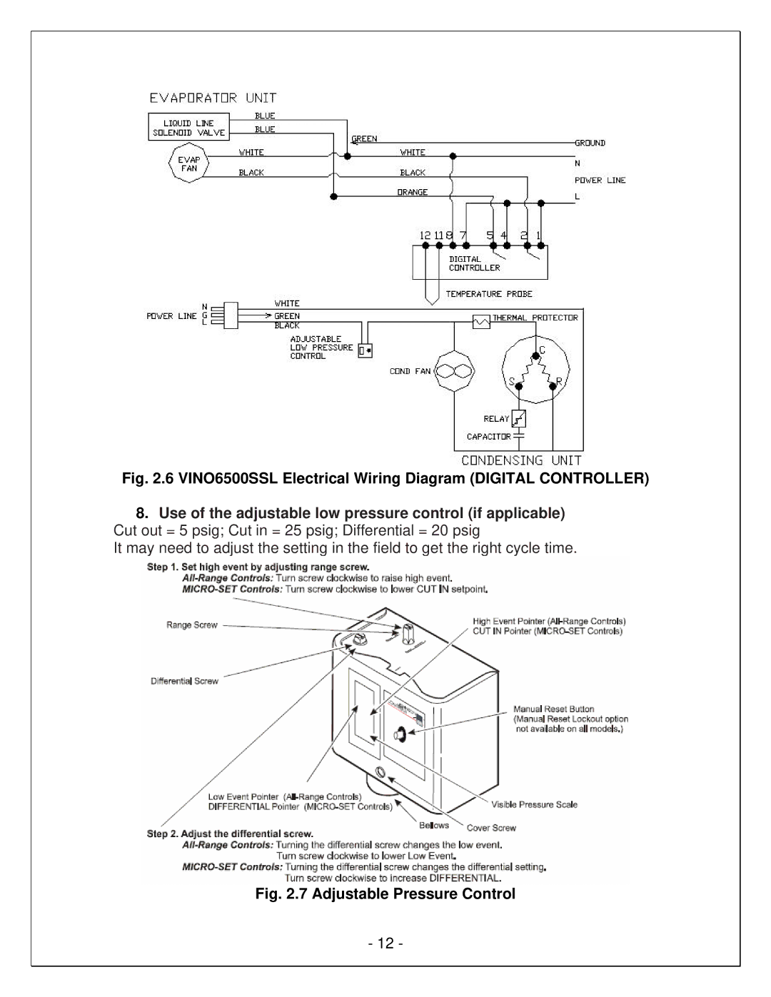 Vinotemp VINO-6500SSL, VINO-4500SSL, WM-65SFCL, WM-45SFCL, WM-150SCU VINO6500SSL Electrical Wiring Diagram Digital Controller 