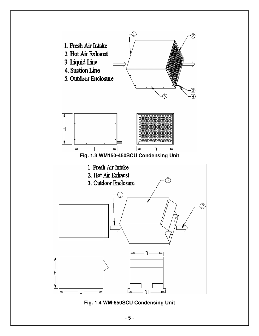 Vinotemp WM-25SFCL, VINO-6500SSL, VINO-4500SSL, WM-65SFCL, WM-45SFCL, WM-150SCU, WM-250SCU manual WM150-450SCU Condensing Unit 