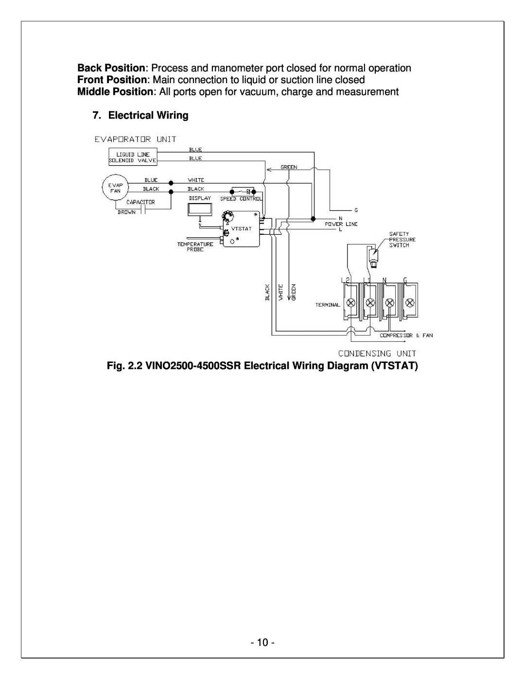 Vinotemp VINO2500-2500SSR, VINO2500-4500SSR, VINO2500-6500SSR manual Electrical Wiring 