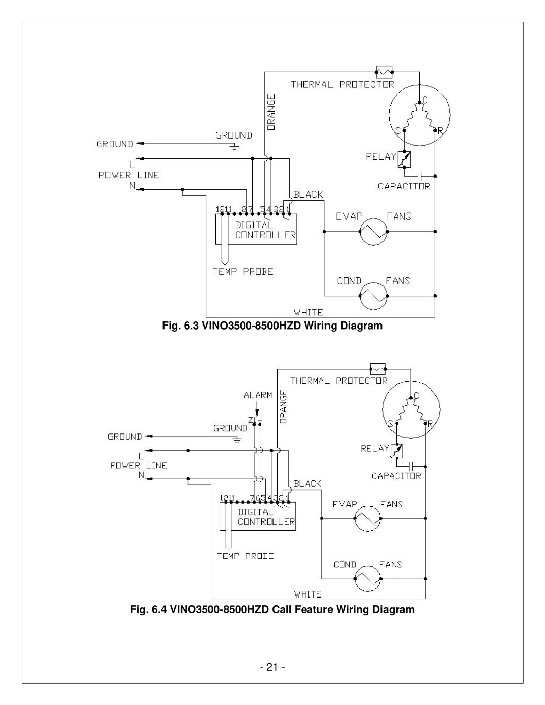 Vinotemp VINO4500HZD, VINO6500HZD manual VINO3500-8500HZD Wiring Diagram 