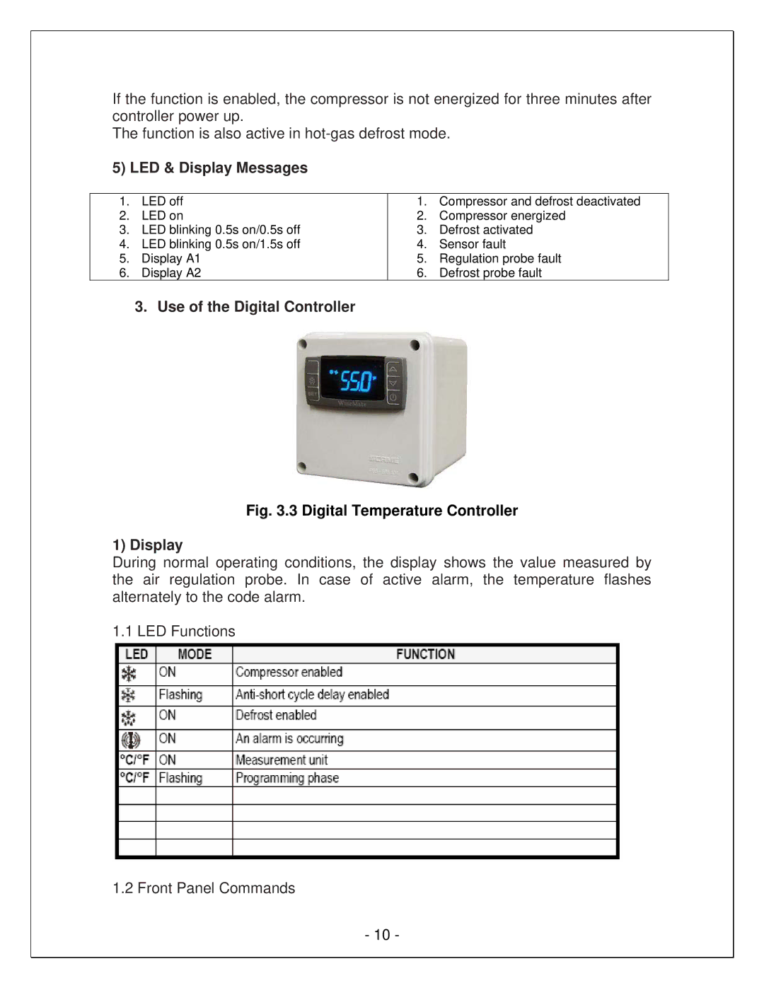 Vinotemp VINO4500DS, VINO6500DS, VINO8500DS manual Use of the Digital Controller 