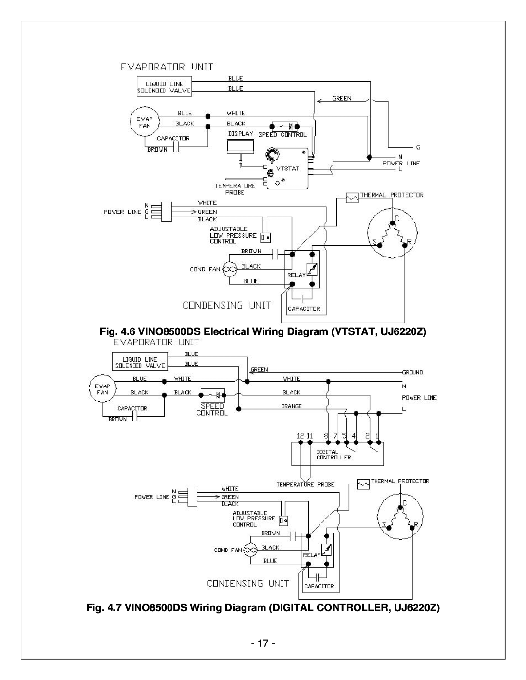 Vinotemp VINO6500DS, VINO4500DS manual 6 VINO8500DS Electrical Wiring Diagram VTSTAT, UJ6220Z 