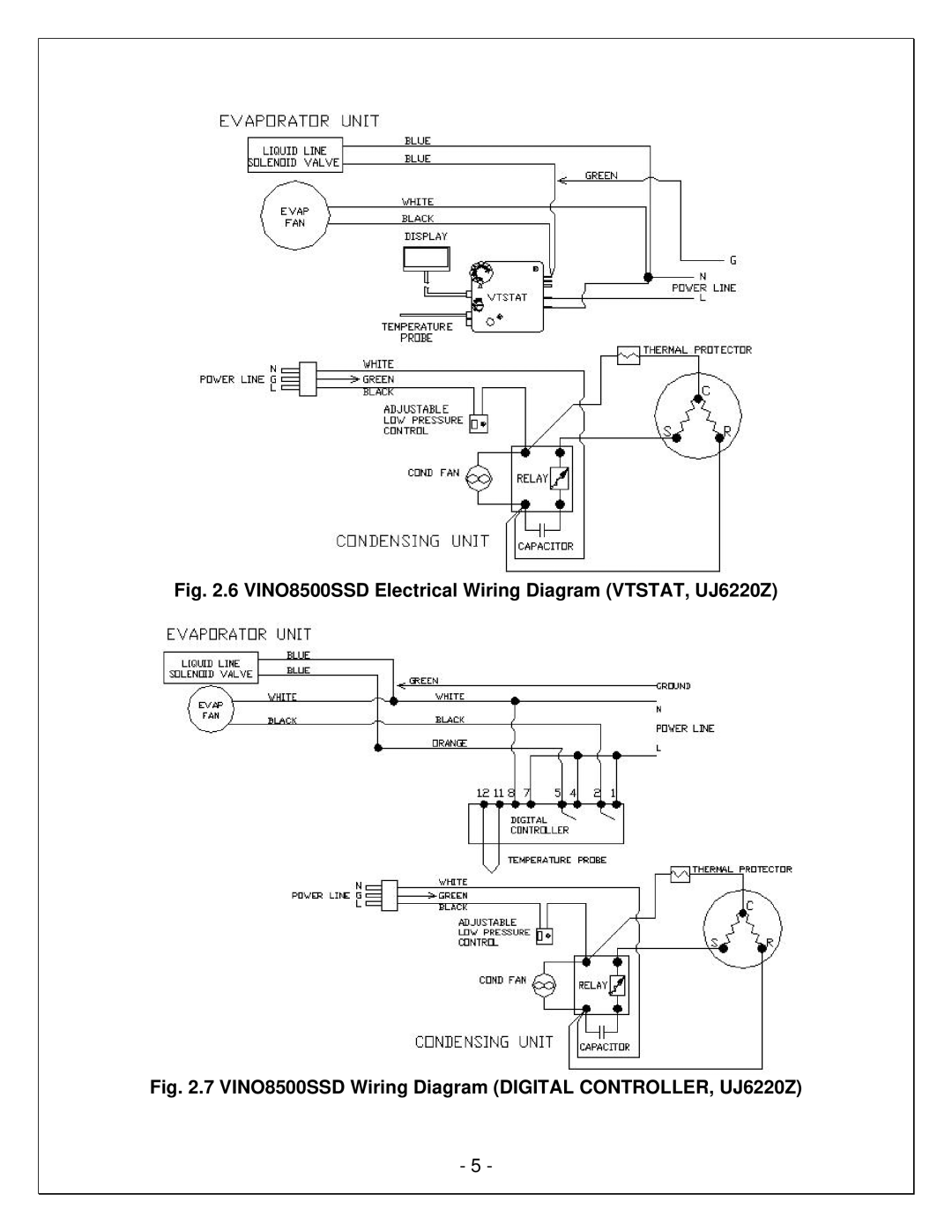 Vinotemp VINO6500SSD, VINO4500SSD, WM25-85SFCD, WM250-850SCU manual VINO8500SSD Electrical Wiring Diagram VTSTAT, UJ6220Z 