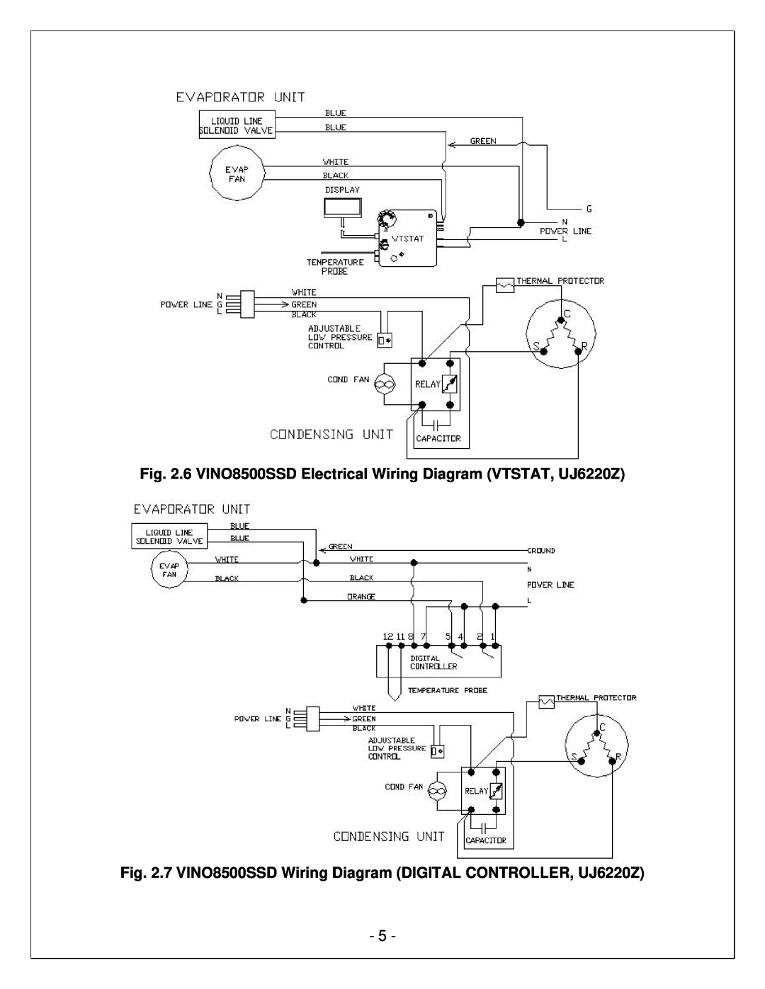 Vinotemp VINO6500SSD, VINO4500SSD, WM25-85SFCD, WM250-850SCU manual 6 VINO8500SSD Electrical Wiring Diagram VTSTAT, UJ6220Z 