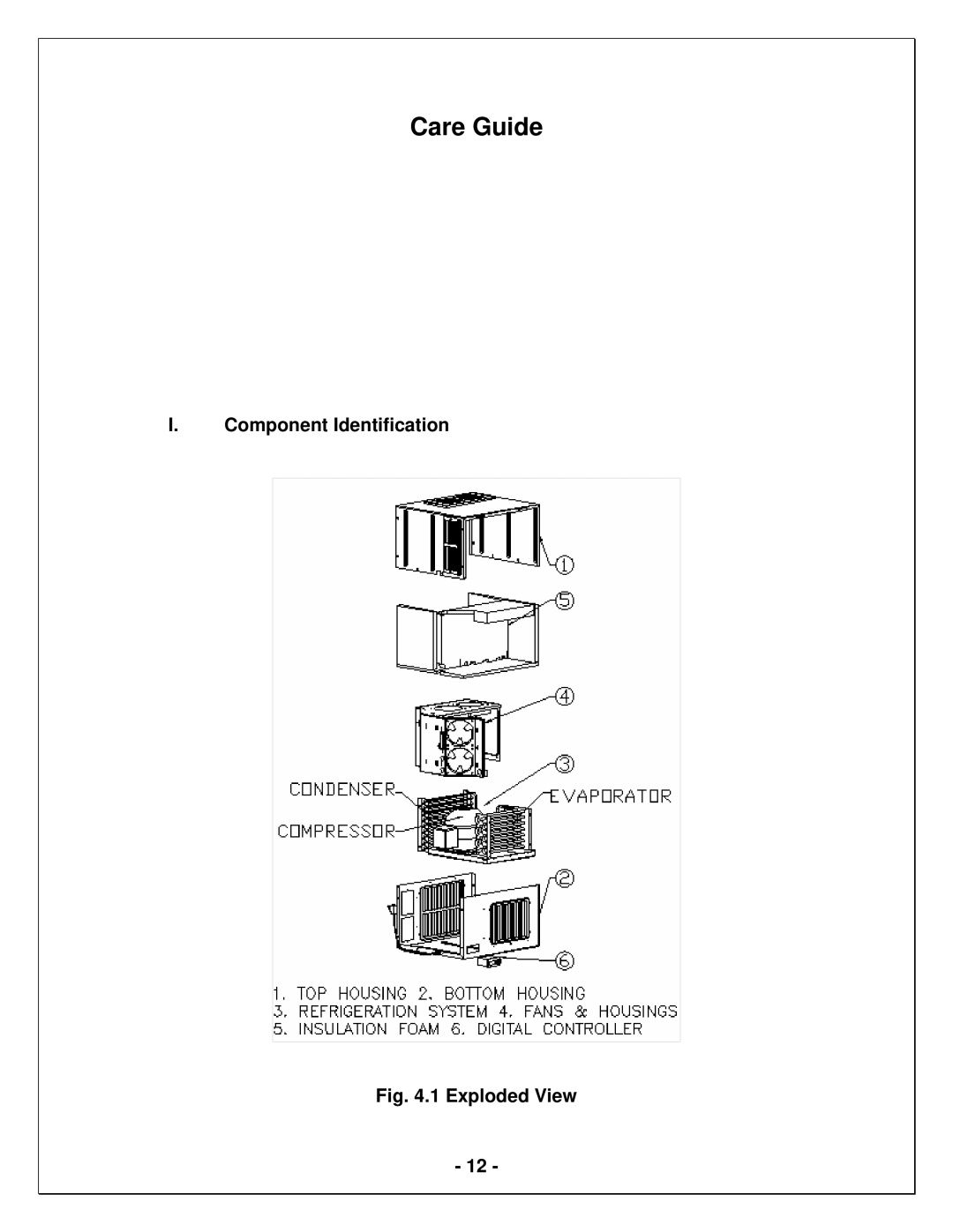 Vinotemp WM1500 HTD-TE, WM2500 HTD-TE manual Care Guide, Component Identification 