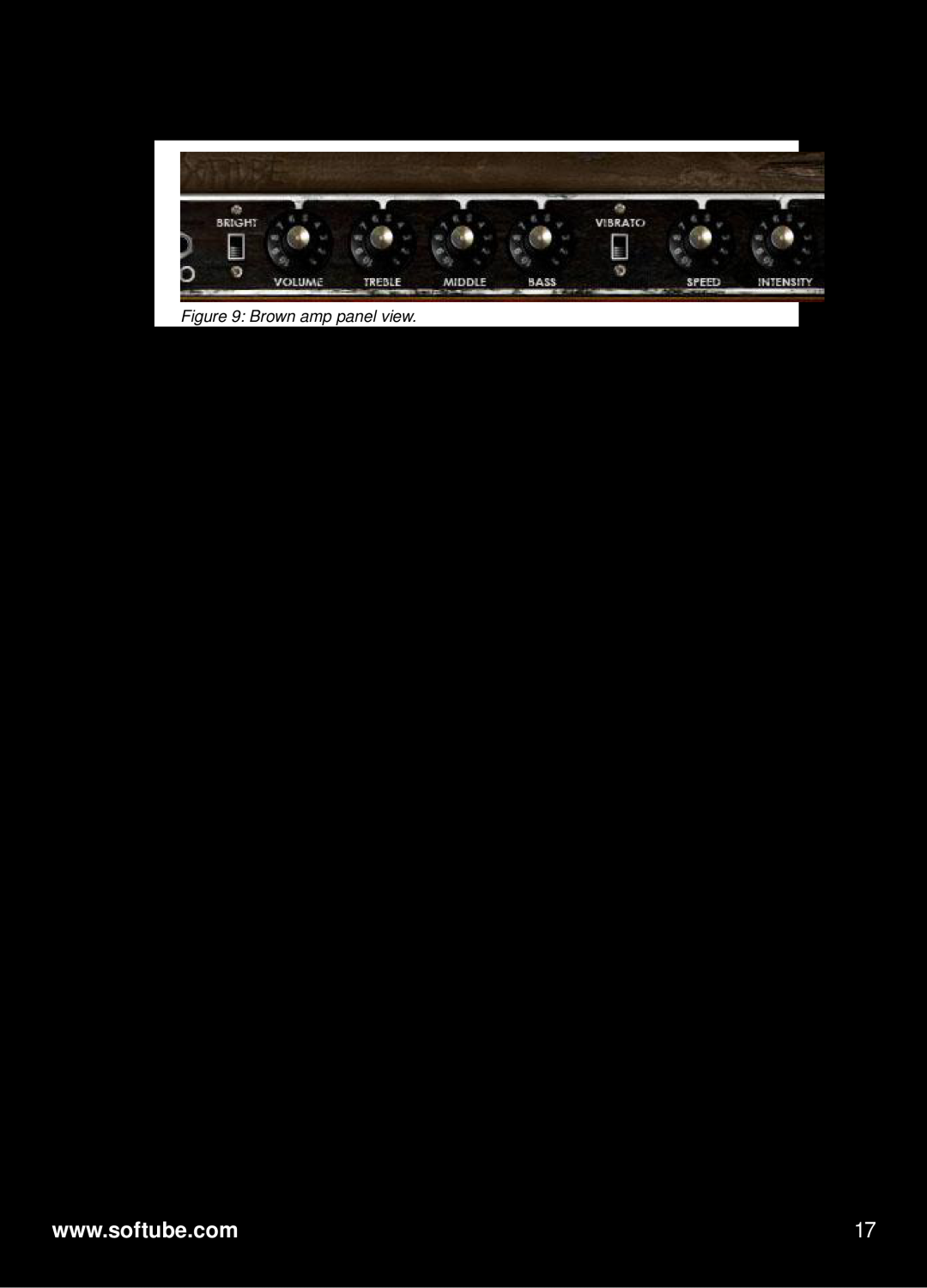 Vintage TDM/RTAS manual Knobs, Brown amp panel view 