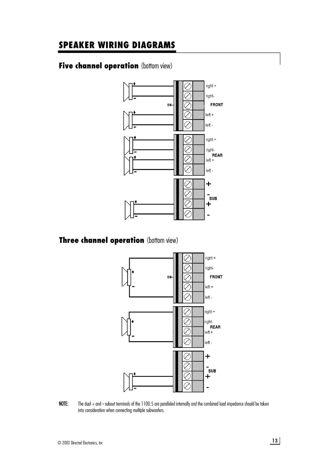 Viper 1100.5 manual Speaker Wiring Diagrams 