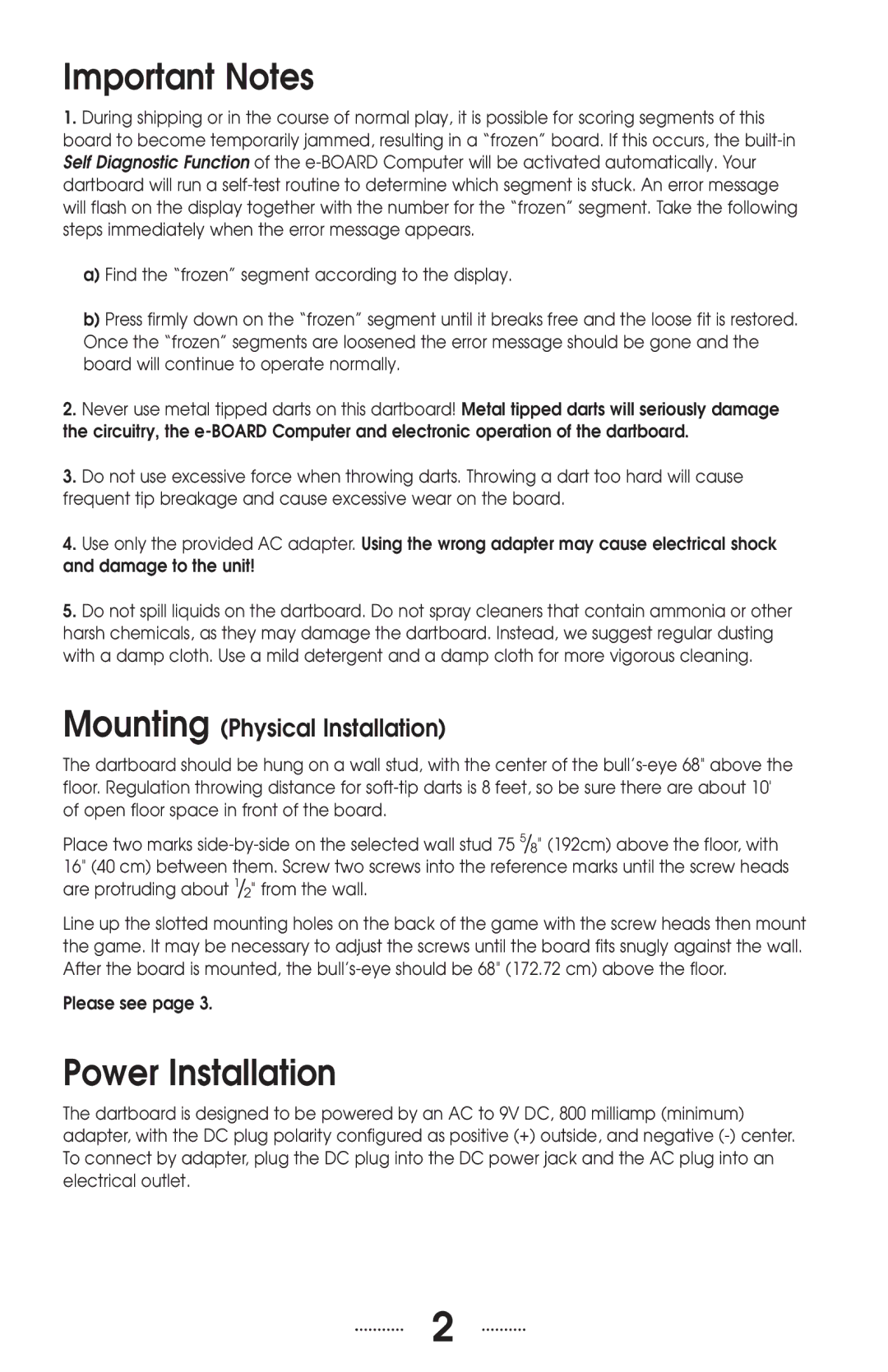 Viper 42-1003 manual Important Notes, Power Installation, Mounting Physical Installation 