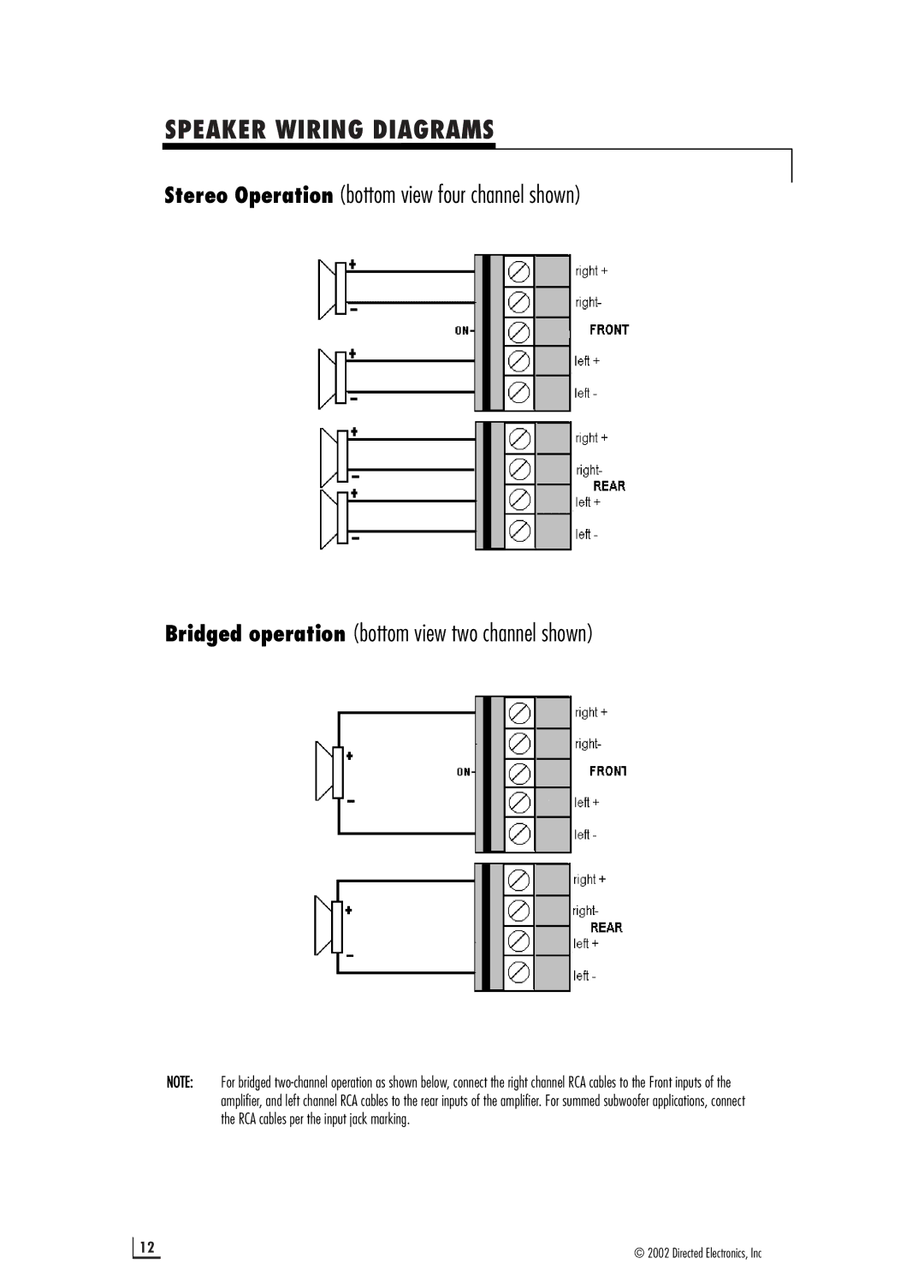 Viper 500.4 manual Speaker Wiring Diagrams 