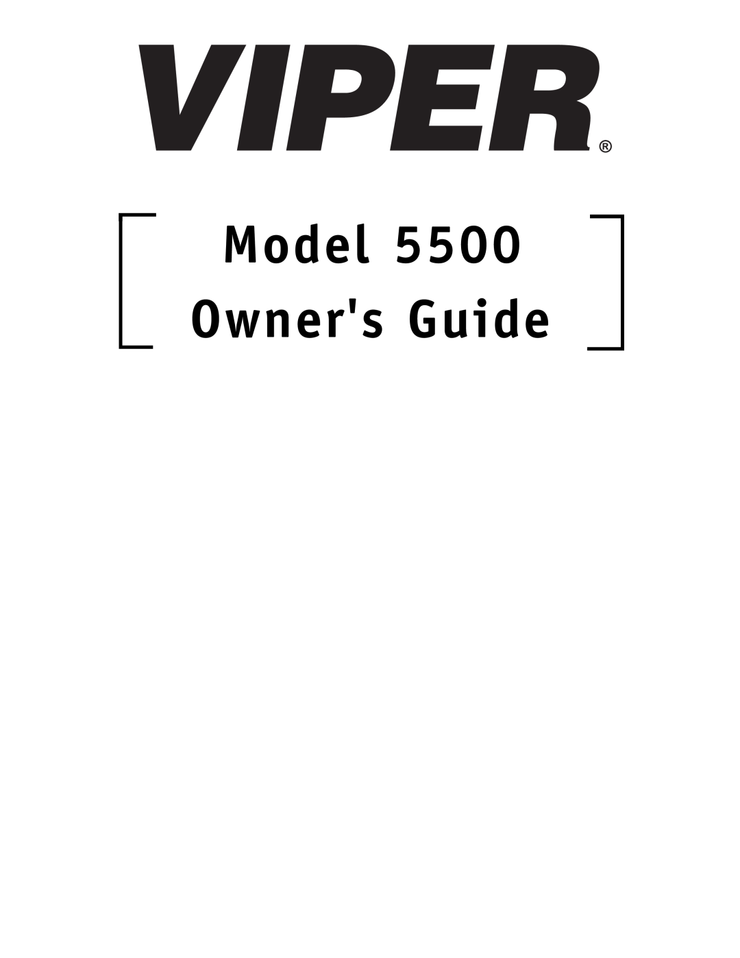 Viper manual Model 5500 Owners Guide 