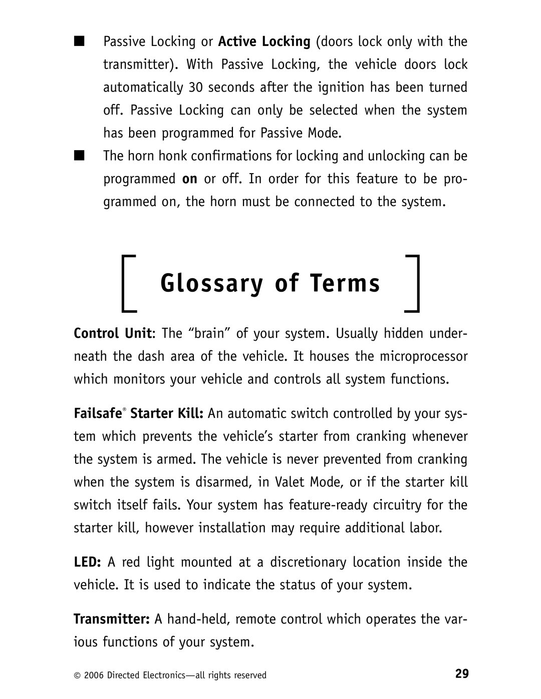 Viper 5500 manual Glossary of Terms 