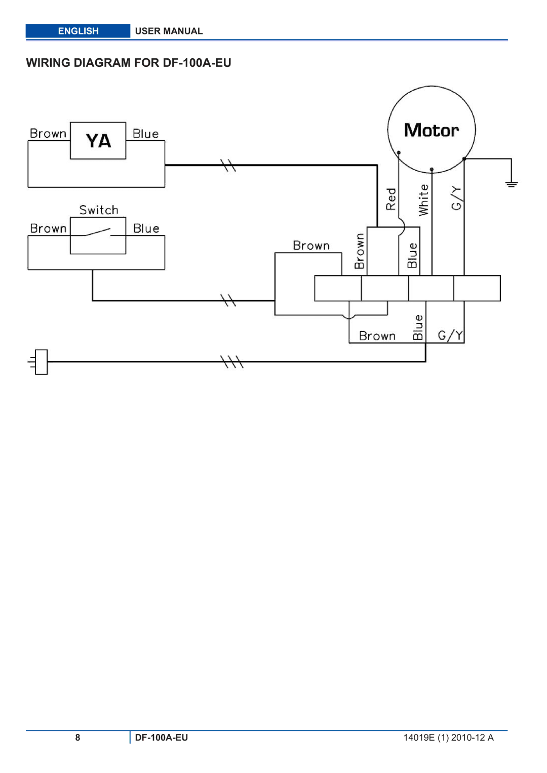 Viper user manual Wiring Diagram for DF-100A-EU 