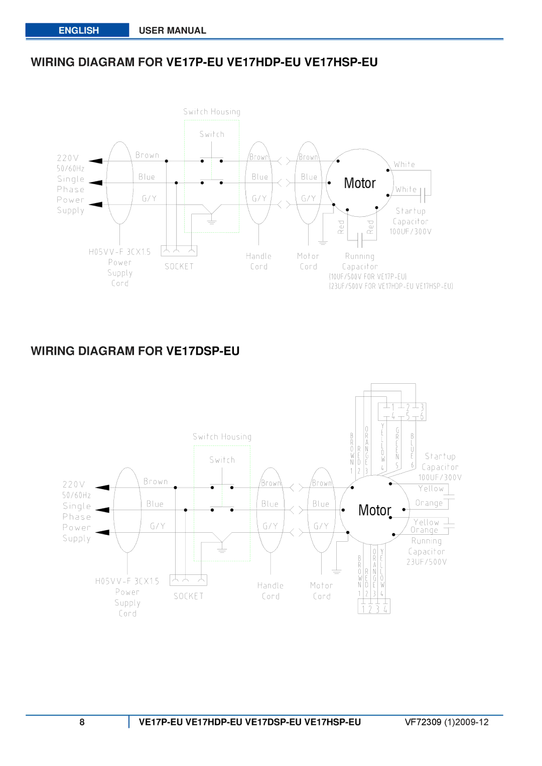 Viper VE 17DSP-EU, VE 17HDP-EU, VE 17HSP-EU, VE 17P-EU user manual Wiring Diagram for VE17DSP-EU 