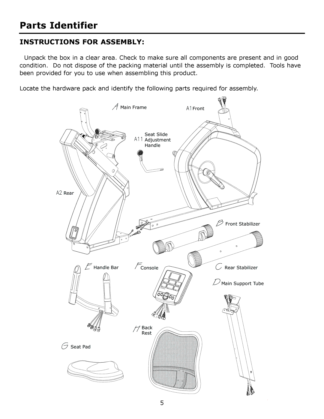 Viper Viper 315-00109 owner manual Parts Identifier, Instructions for Assembly 