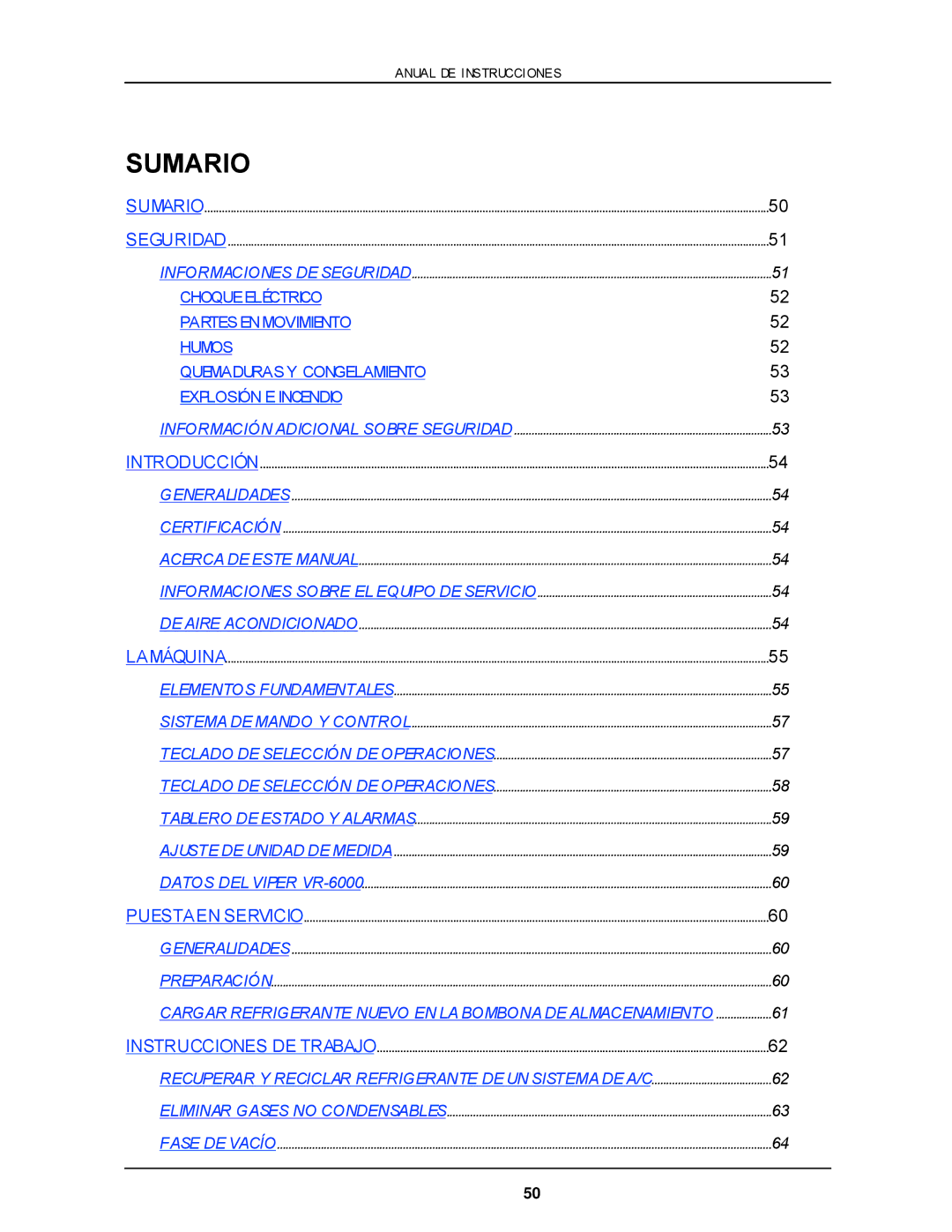 Viper VR-6000 owner manual Sumario 