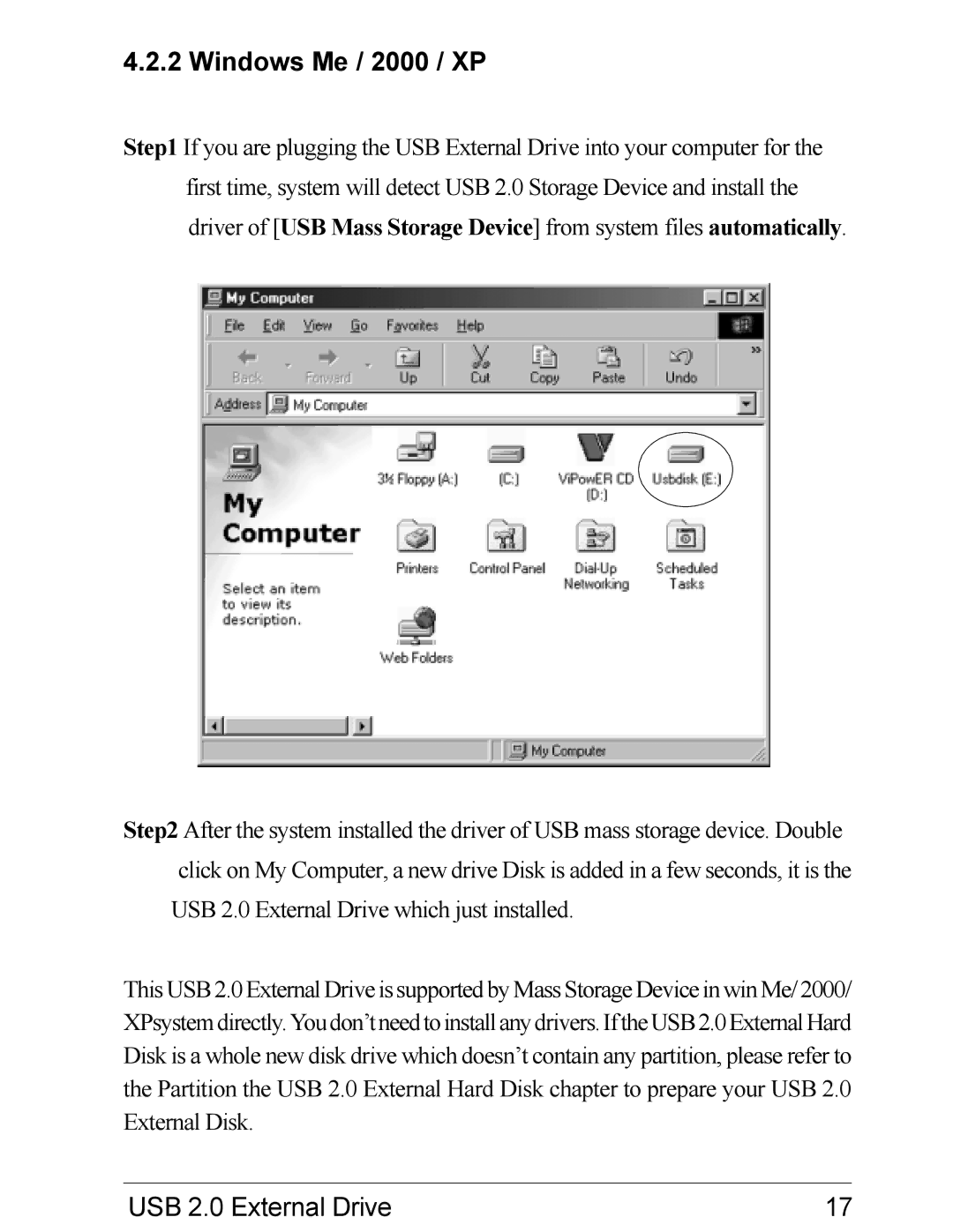 VIPowER USB 2.0 user manual Windows Me / 2000 / XP 