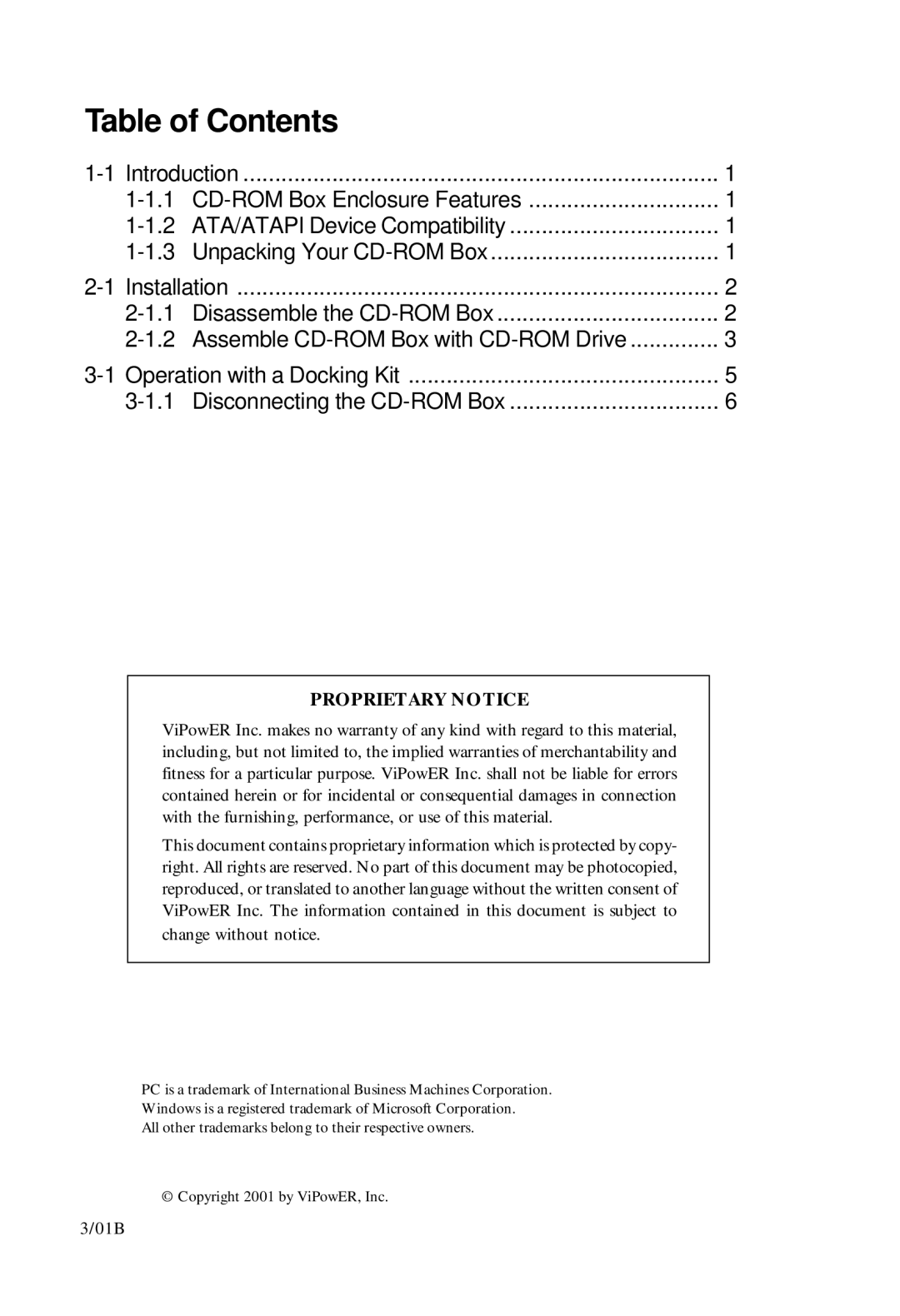 VIPowER VP-6020, VP-6049, VP-6023, VP-6022, VP-6048, VP-6024, VP-6029, VP-6028 manual Table of Contents 