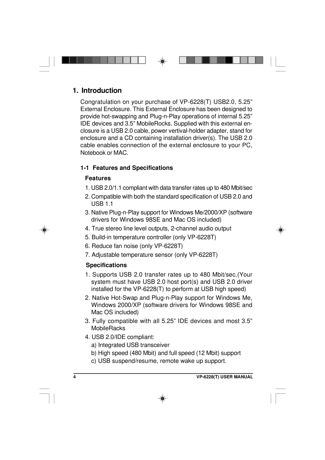 VIPowER VP-6228T user manual Introduction, Features and Specifications 