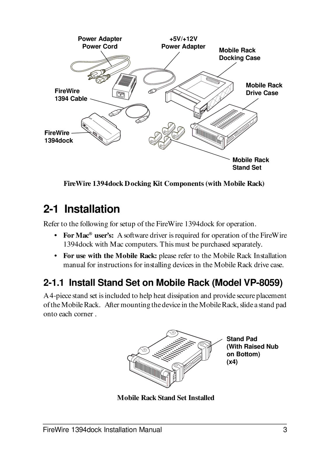 VIPowER VP-8059L Installation, Install Stand Set on Mobile Rack Model VP-8059, Mobile Rack Stand Set Installed 