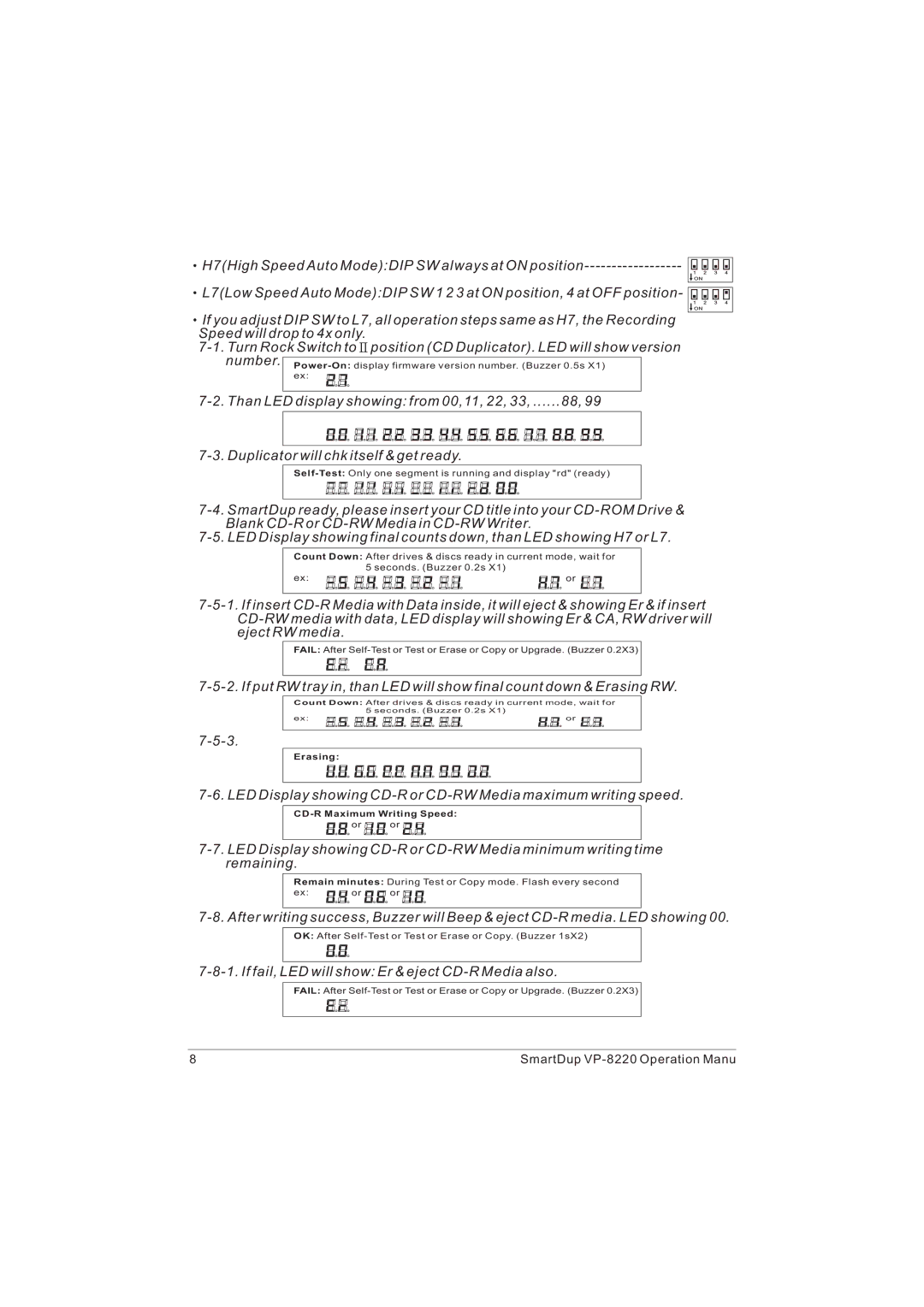 VIPowER VP-8220 installation manual Erasing 