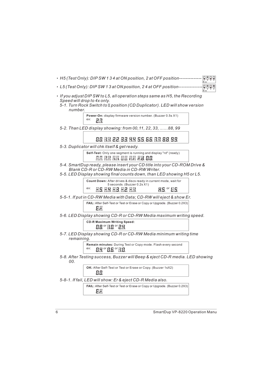 VIPowER VP-8220 installation manual If put in CD-RW Media with Data CD-RW will eject & show Er 