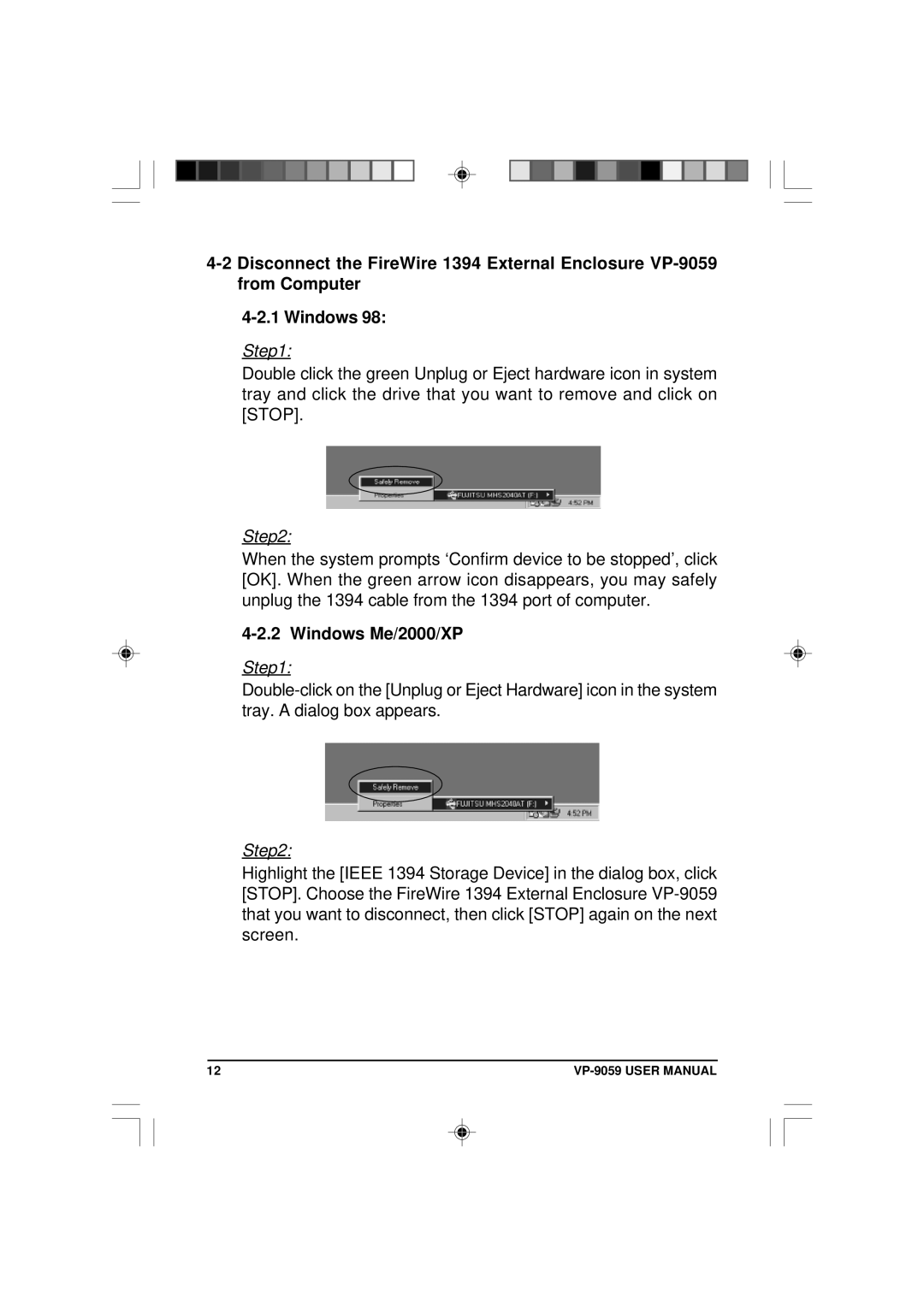 VIPowER VP-9059 user manual Windows Me/2000/XP 