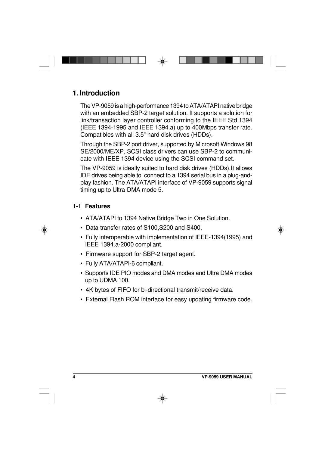 VIPowER VP-9059 user manual Introduction, Features 