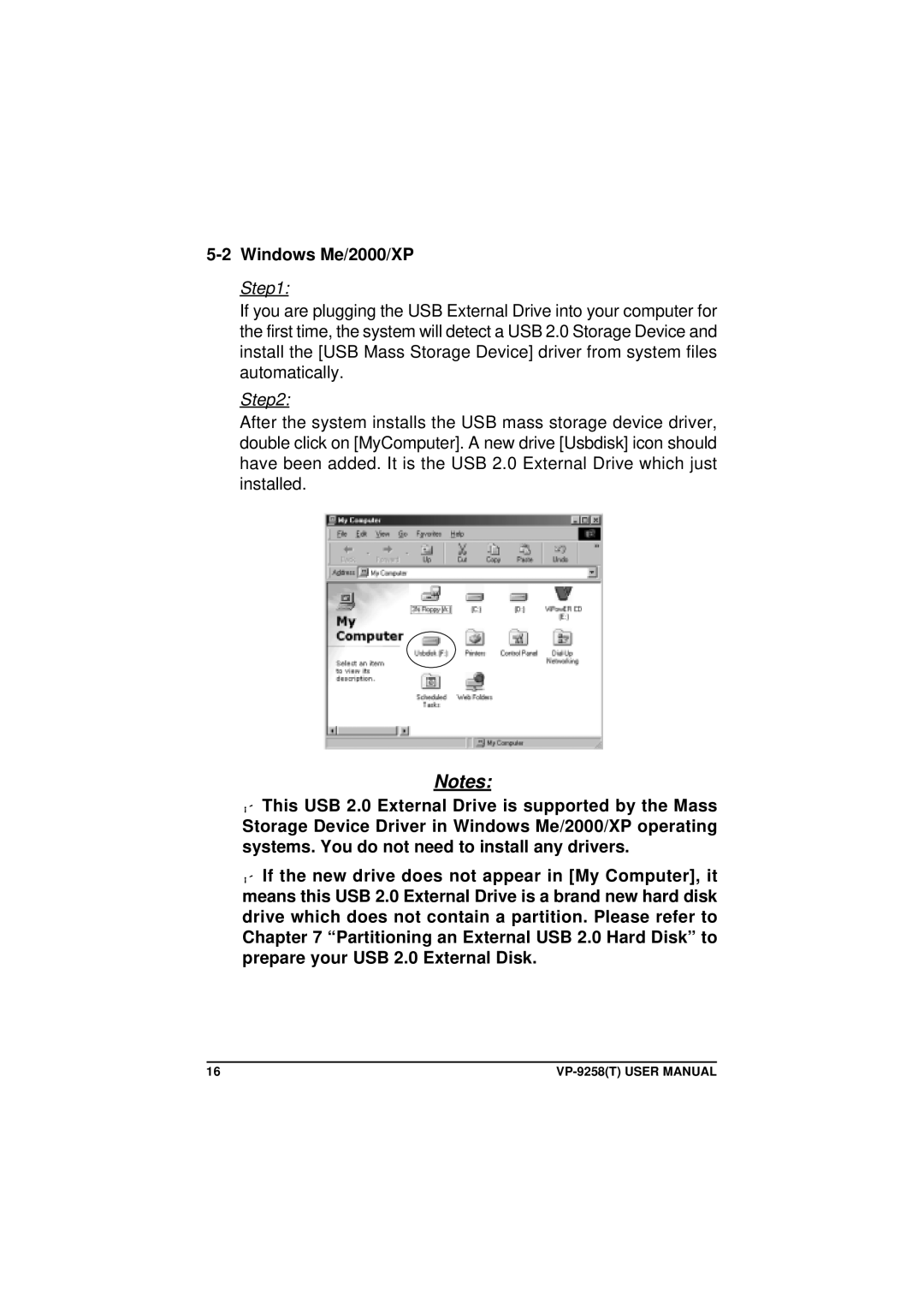 VIPowER VP-9258(T) user manual Windows Me/2000/XP 