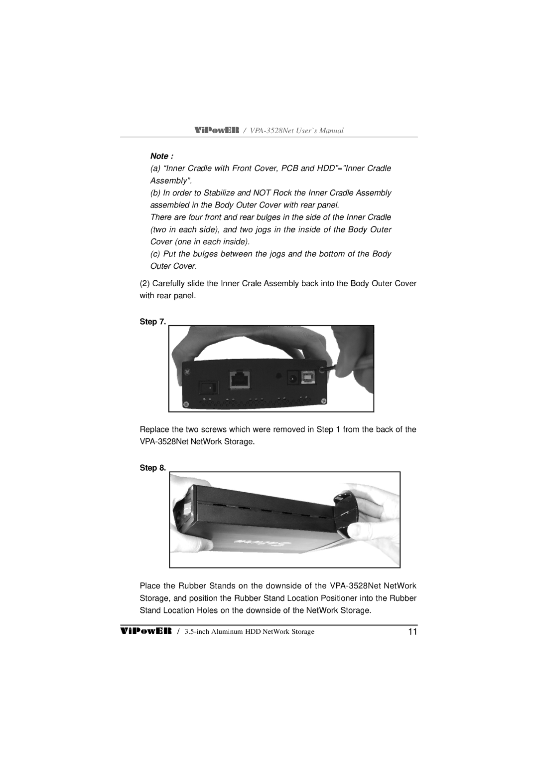 VIPowER VPA-3528Net user manual Step 