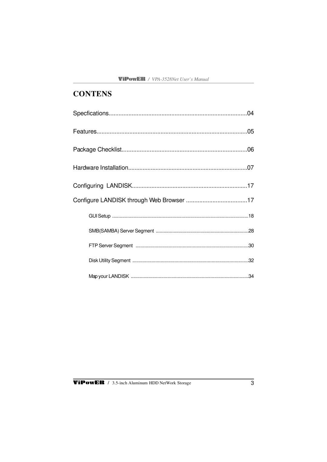 VIPowER VPA-3528Net user manual Features, Hardware Installation 