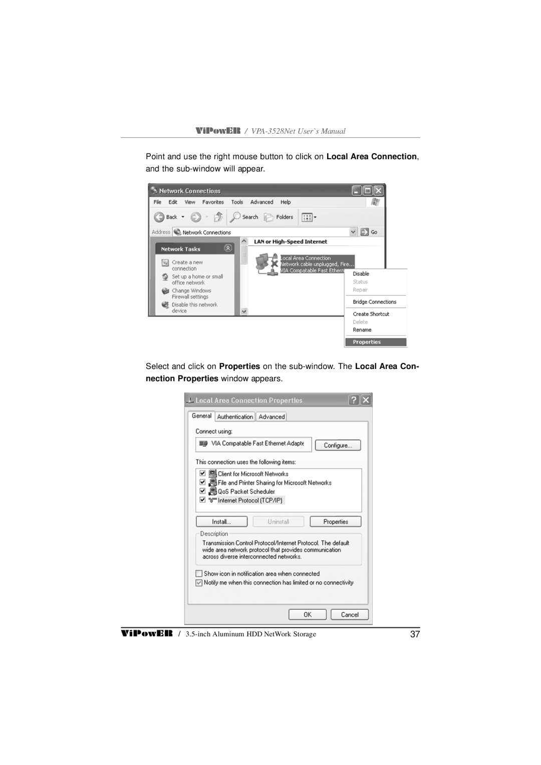 VIPowER user manual ViPowER / VPA-3528Net User`s Manual 