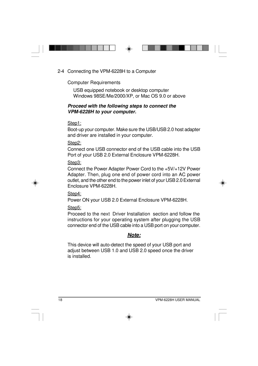 VIPowER user manual Connecting the VPM-6228H to a Computer Computer Requirements 