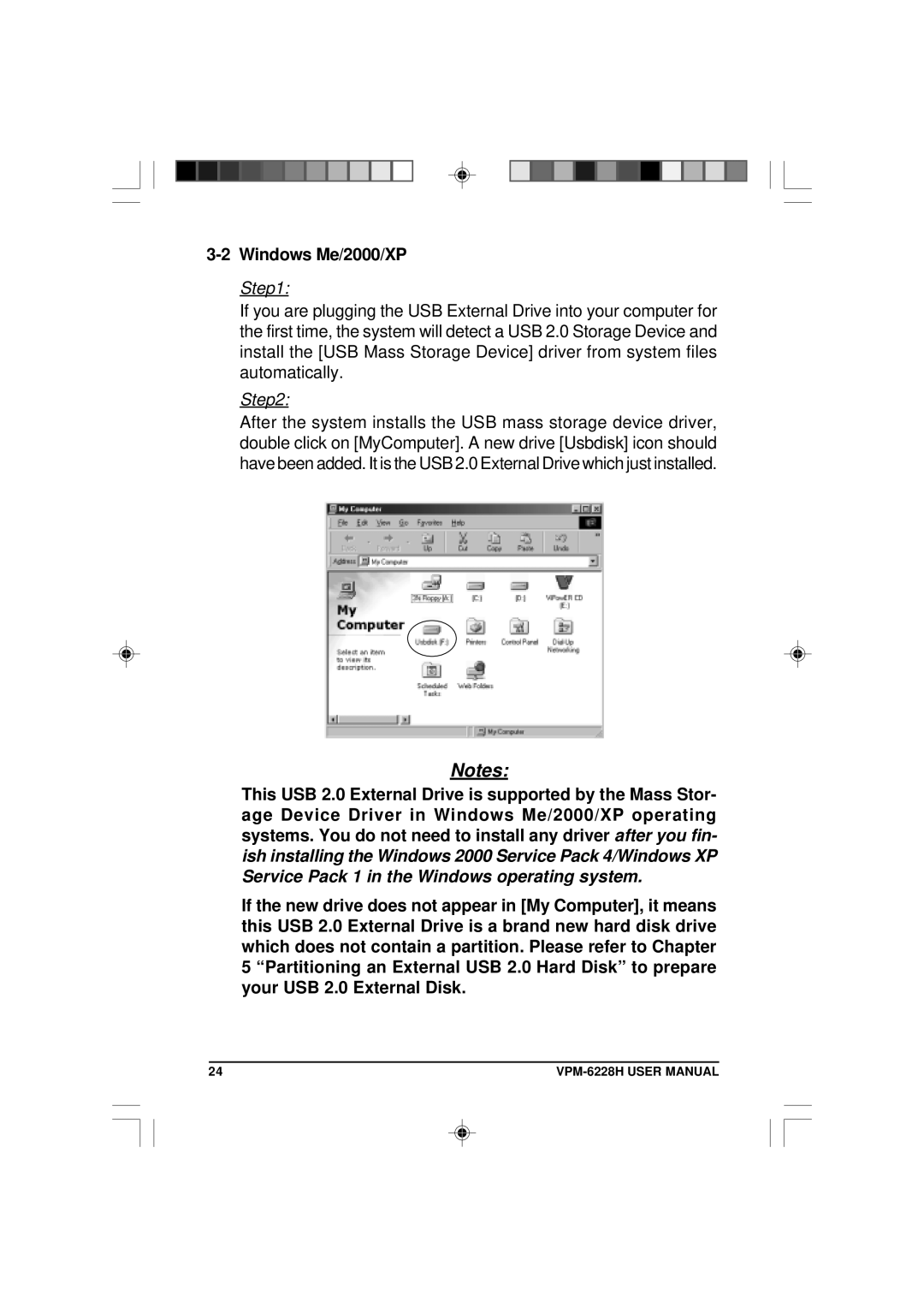 VIPowER VPM-6228H user manual Windows Me/2000/XP 