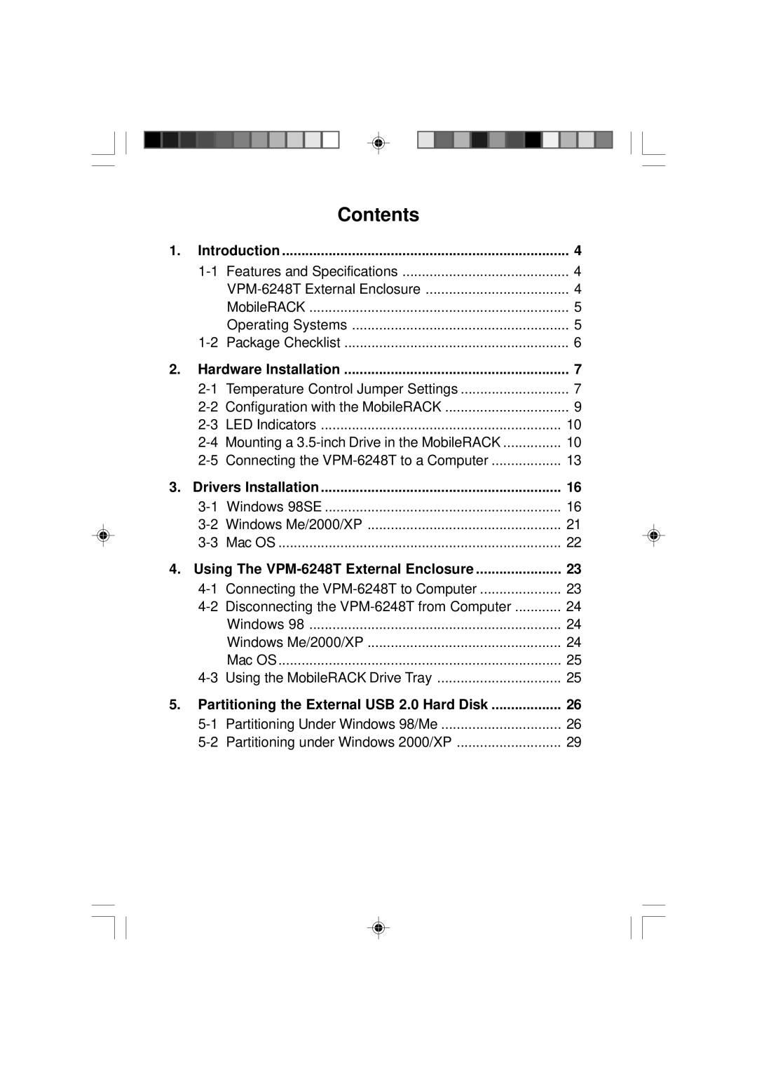 VIPowER VPM-6248T user manual Contents 