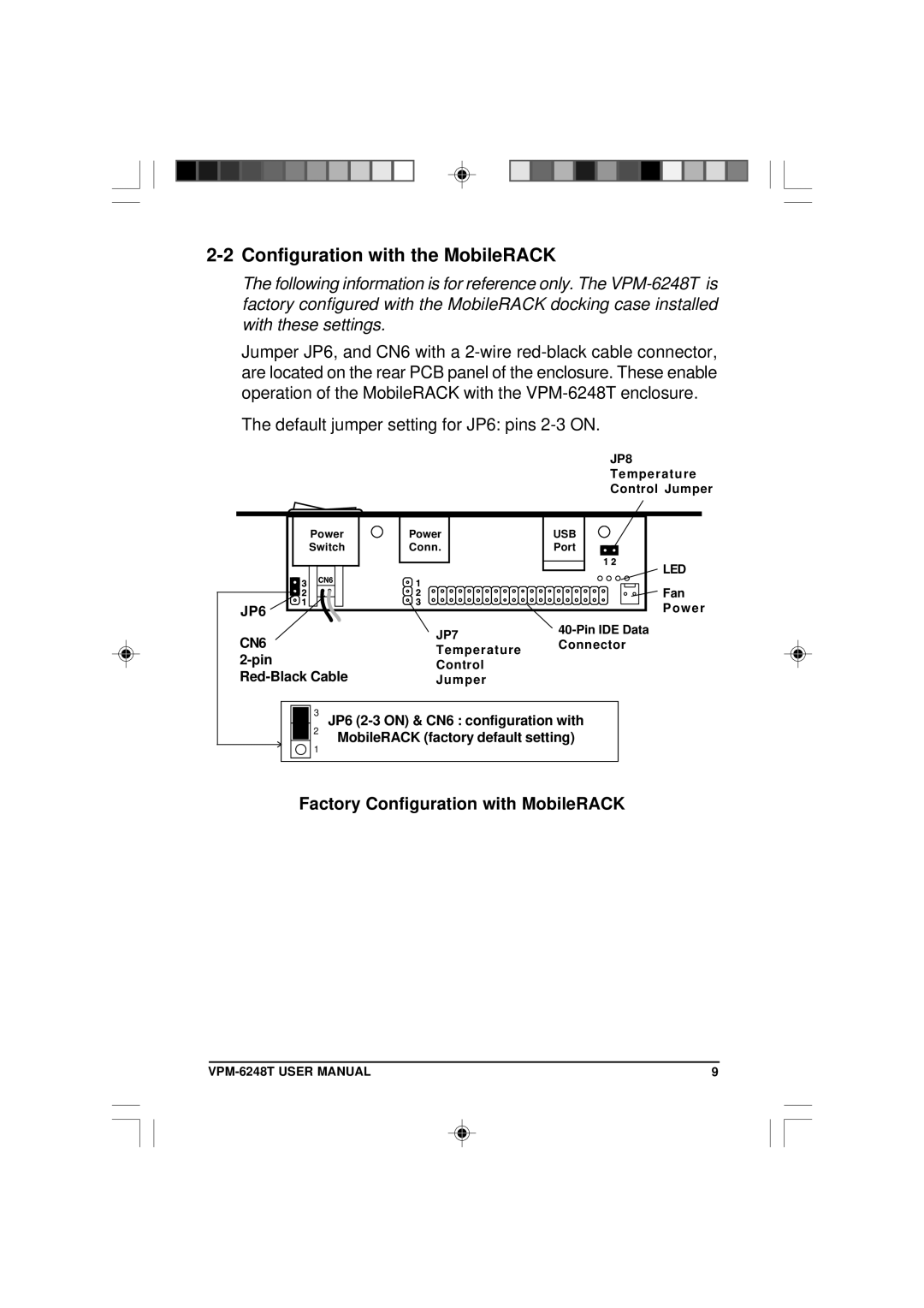 VIPowER VPM-6248T user manual Configuration with the MobileRACK, Factory Configuration with MobileRACK 