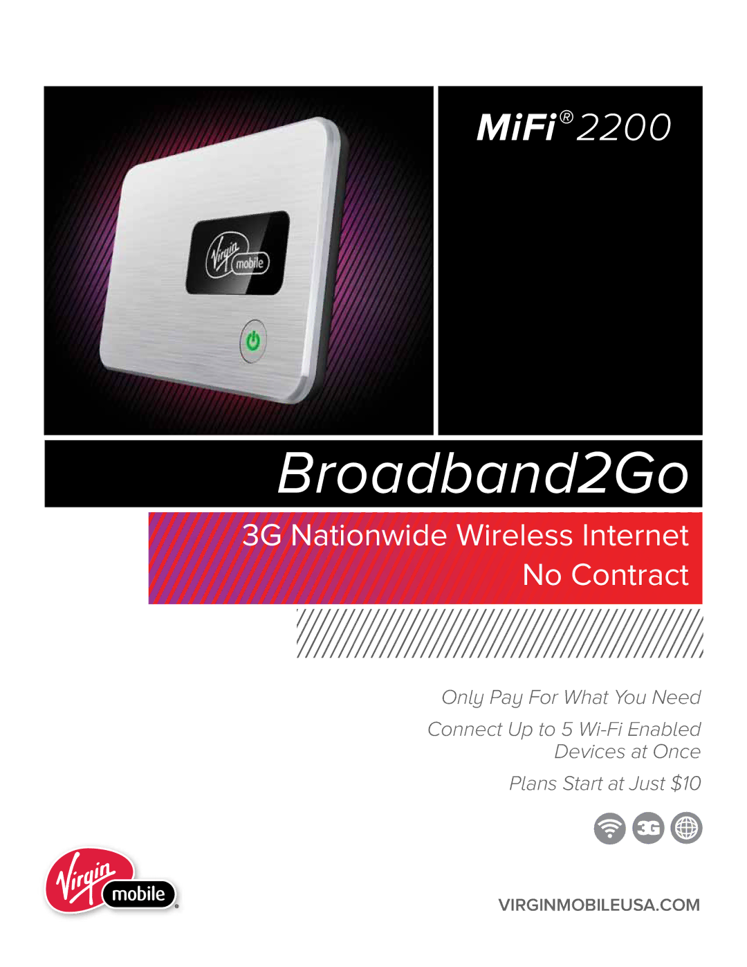 Virgin Mobile 2200 manual Broadband2Go 