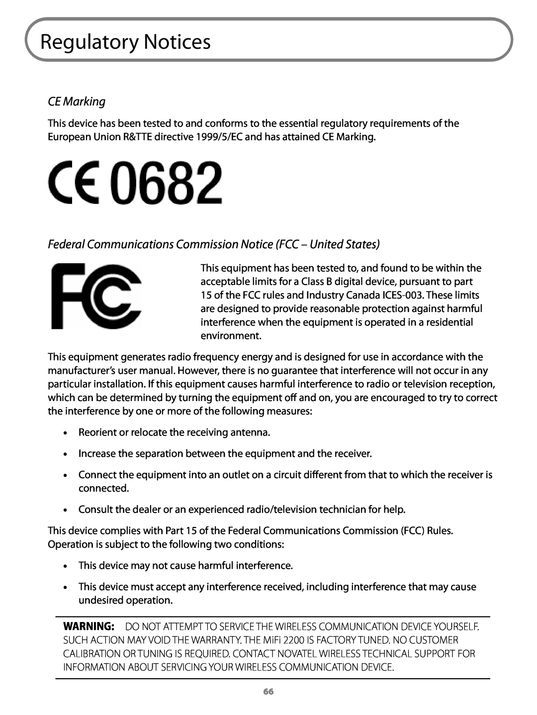 Virgin Mobile 2200 manual Regulatory Notices, CE Marking, Federal Communications Commission Notice FCC - United States 