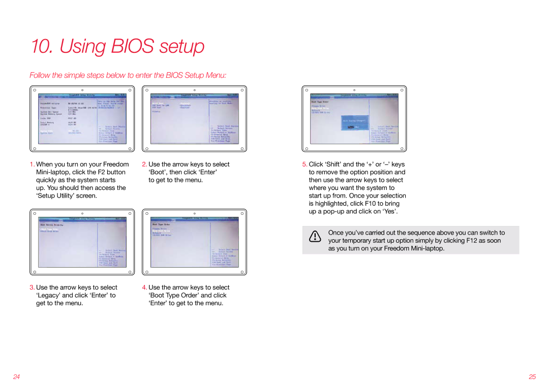 Virgin Mobile VMFNM0609 manual Using Bios setup, Follow the simple steps below to enter the Bios Setup Menu 