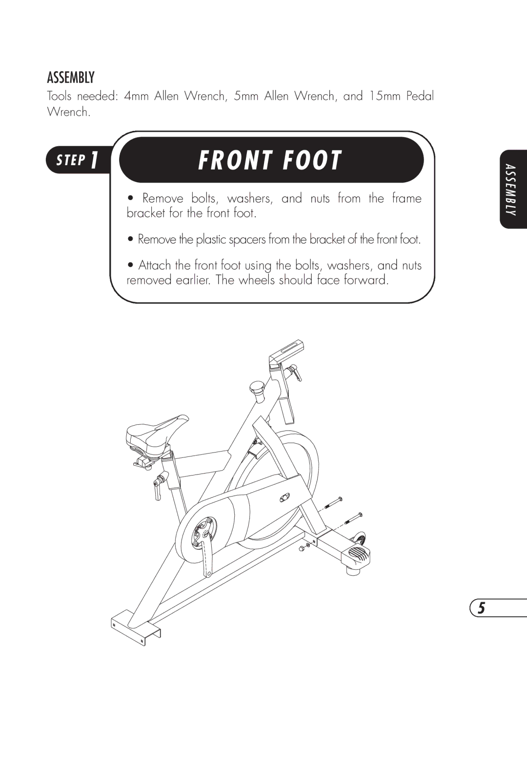 Vision Fitness ES700 manual O N T F O O T, Assembly 