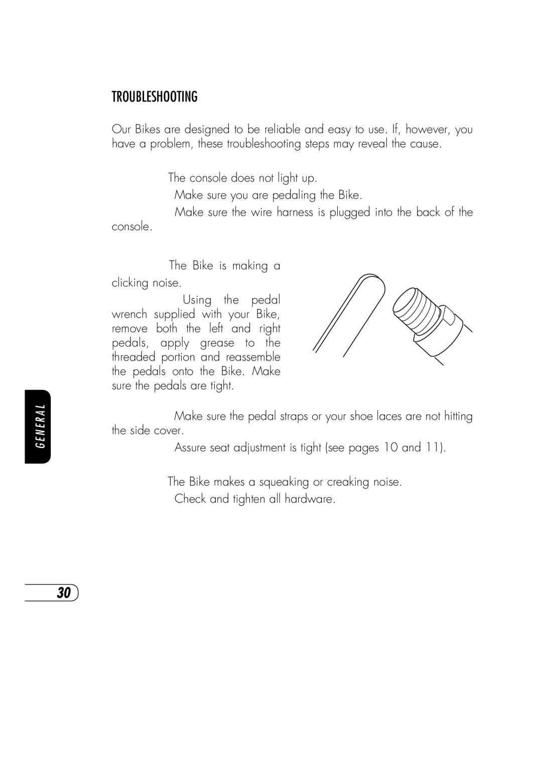 Vision Fitness R70 manual Troubleshooting 