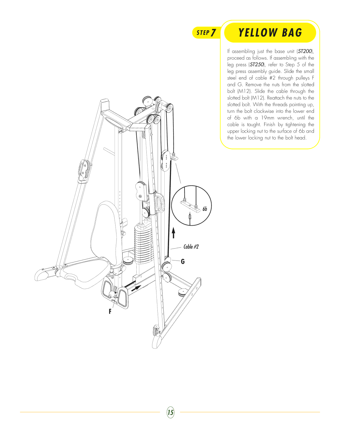 Vision Fitness ST200 manual Cable #2 